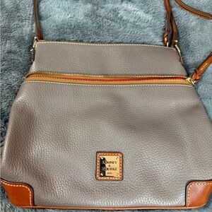 Dooney & Bourke Gray and Brown Crossbody Bag
